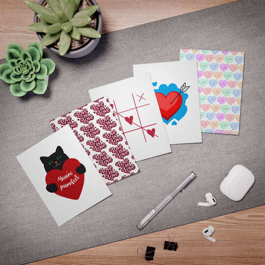 Valentine's Day Multi-Design Greeting Cards (5-Pack)