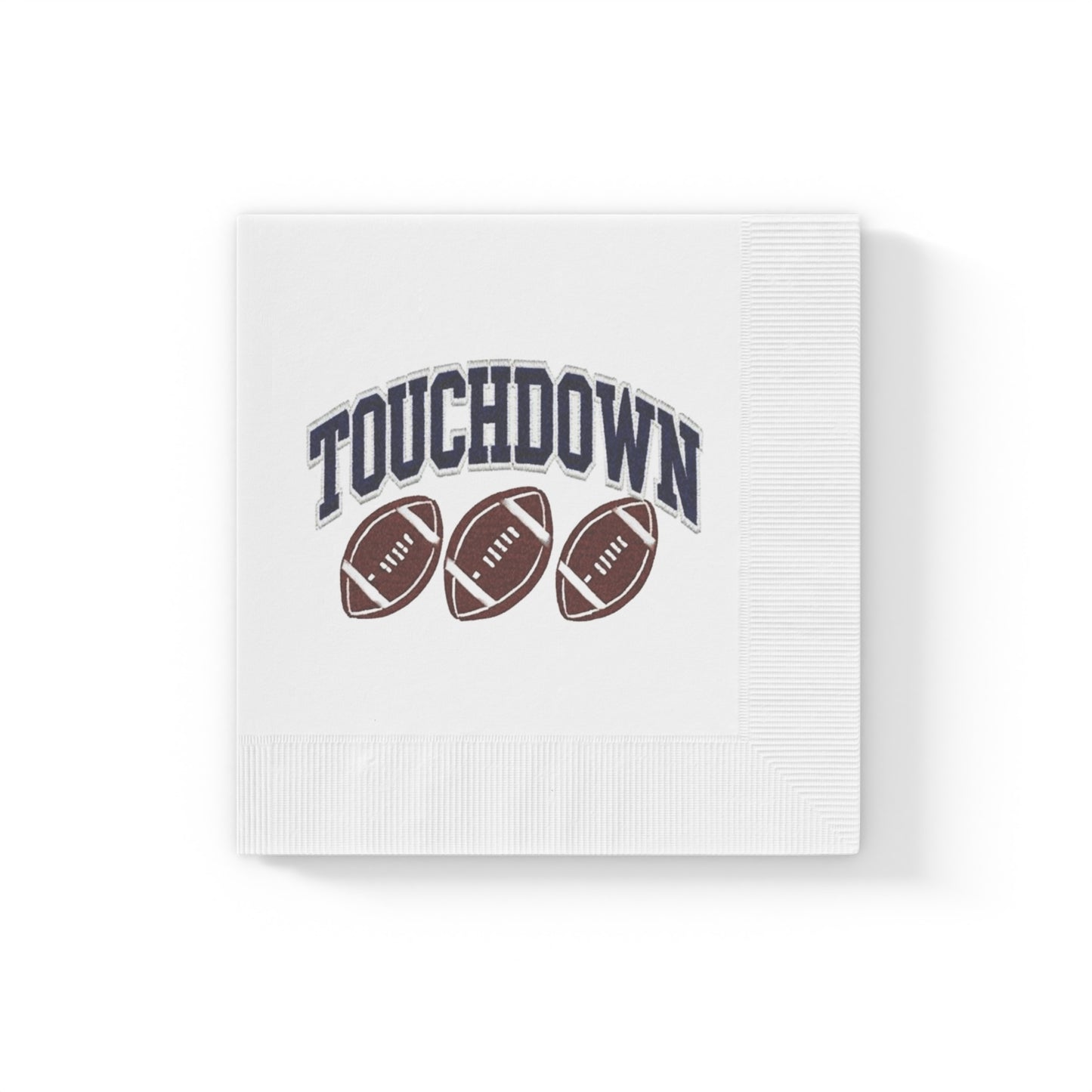 TOUCHDOWN White Coined Napkins