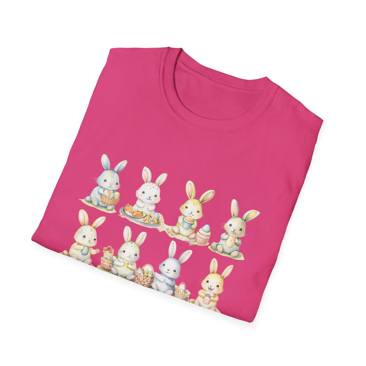 Bunny Picnic Unisex Softstyle T-Shirt for Easter