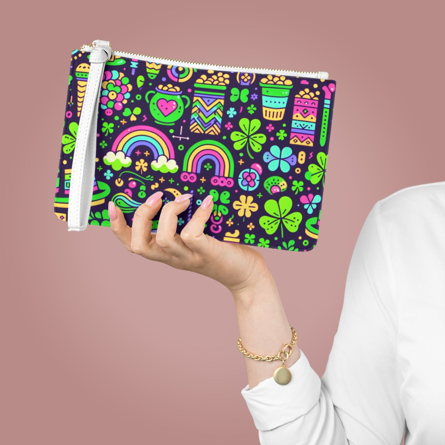 Day-Glo Clover Clutch Bag