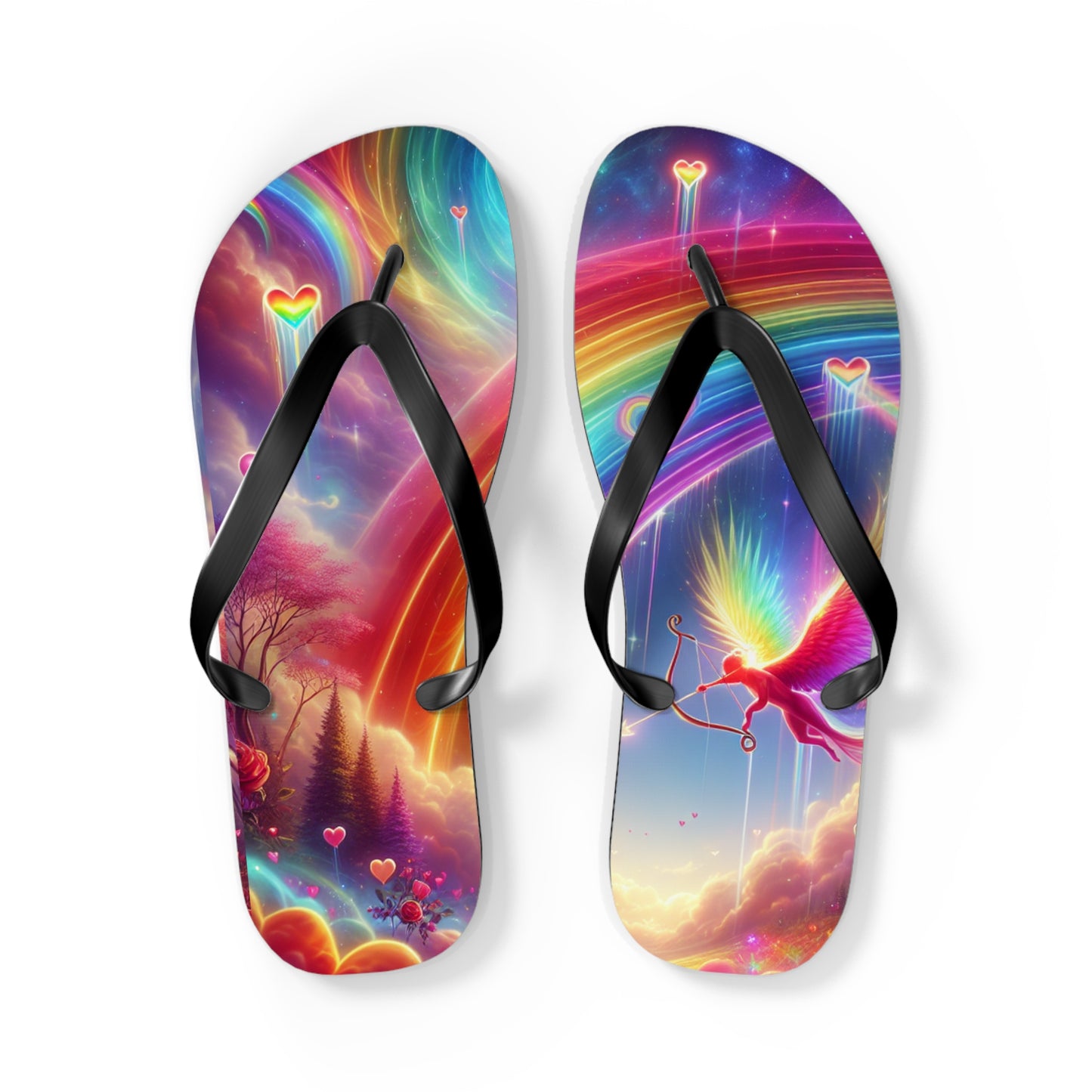 Rainbow Phoenix Flip Flops