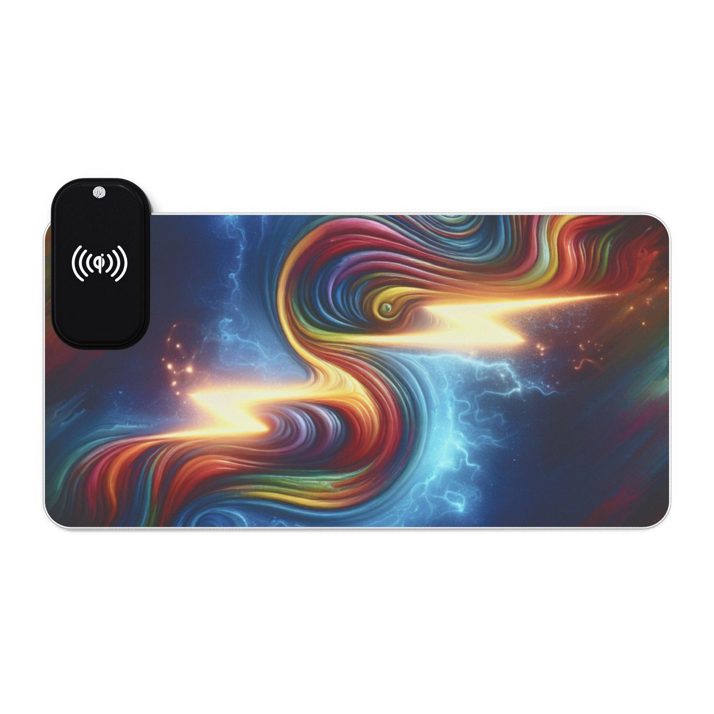 Rainbow Lightening LED Gaming Mouse Pad, Wireless Charging