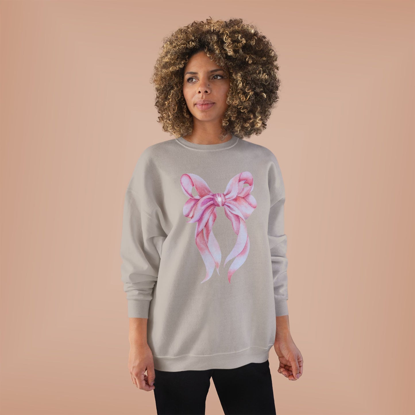 Pink Bow Unisex EcoSmart® Crewneck Sweatshirt