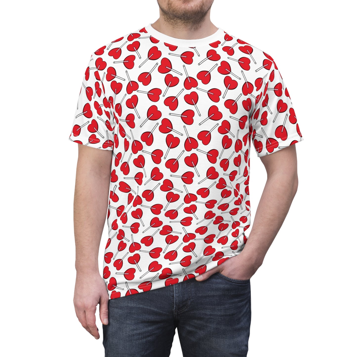 Heart Lollipop Unisex Cut & Sew Tee