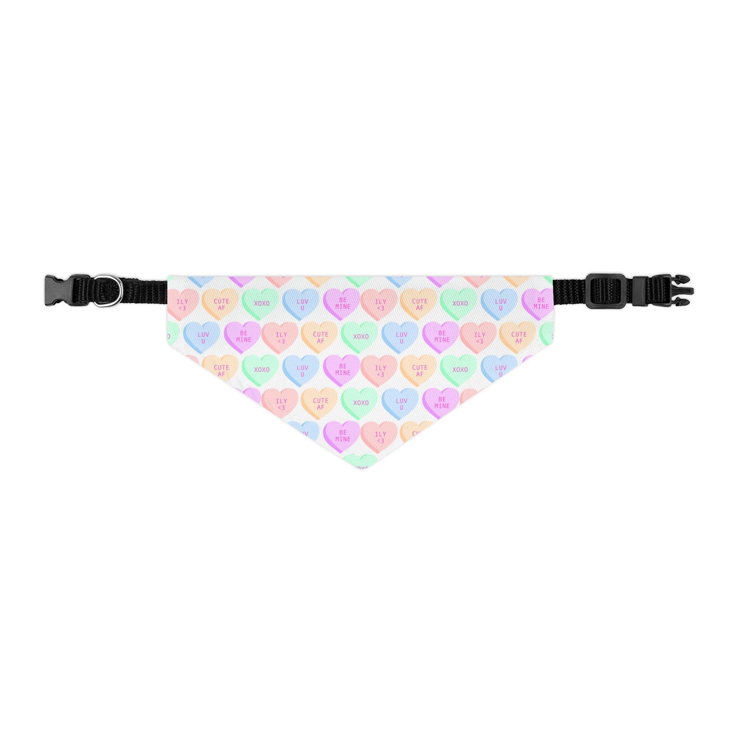 Candy Hearts Pet Bandana Collar