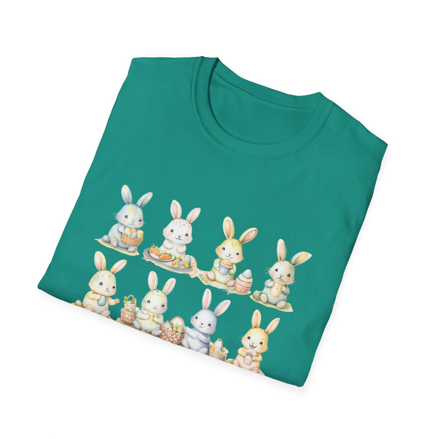 Bunny Picnic Unisex Softstyle T-Shirt for Easter