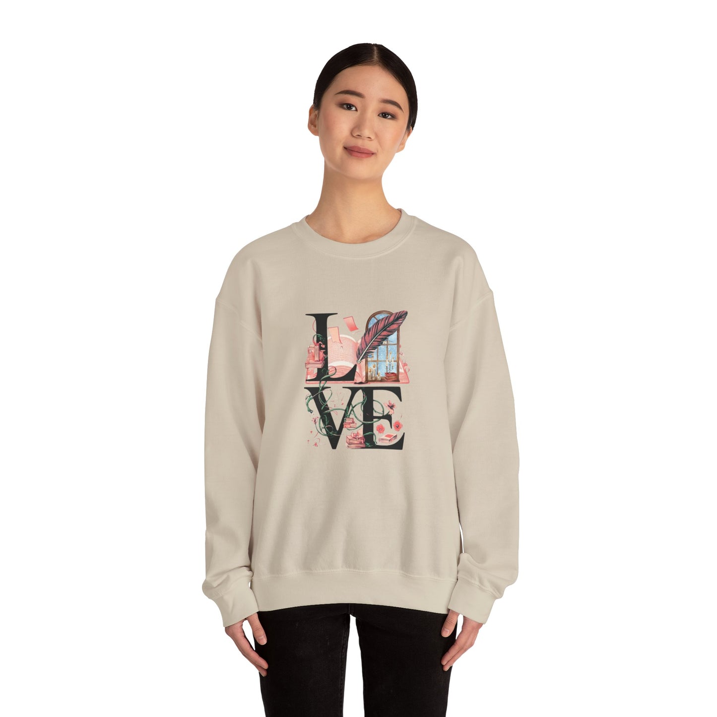 LOVE is a Novel Idea Unisex Heavy Blend™ Crewneck Sweatshirt