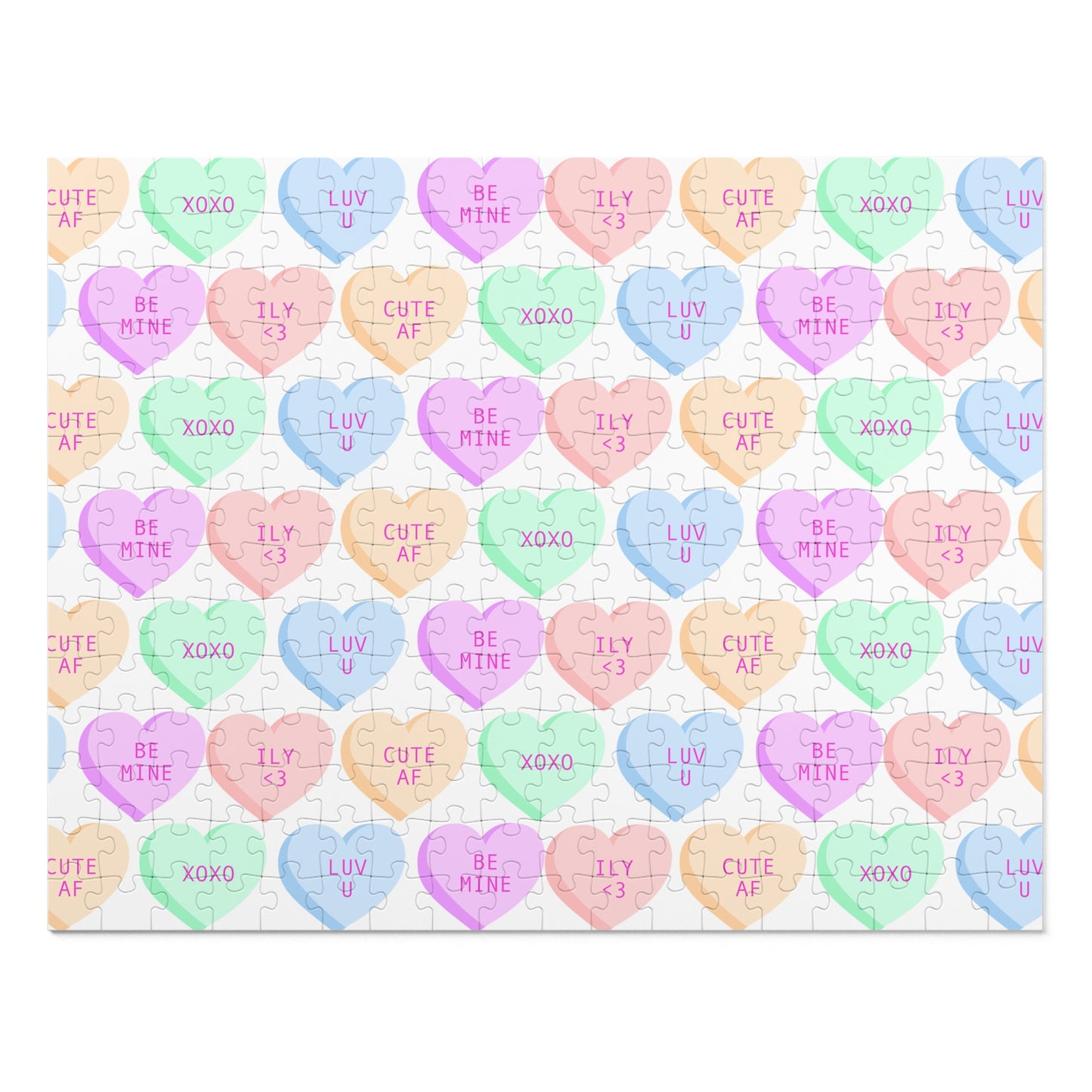 Candy Hearts Jigsaw Puzzle with Tin