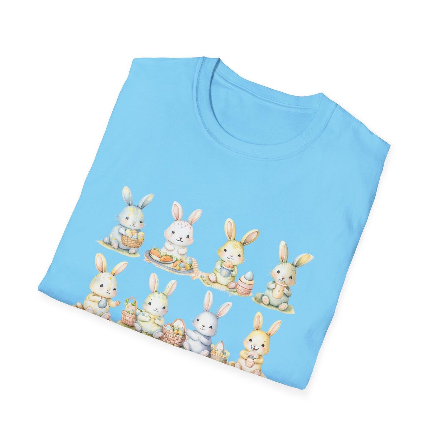 Bunny Picnic Unisex Softstyle T-Shirt for Easter