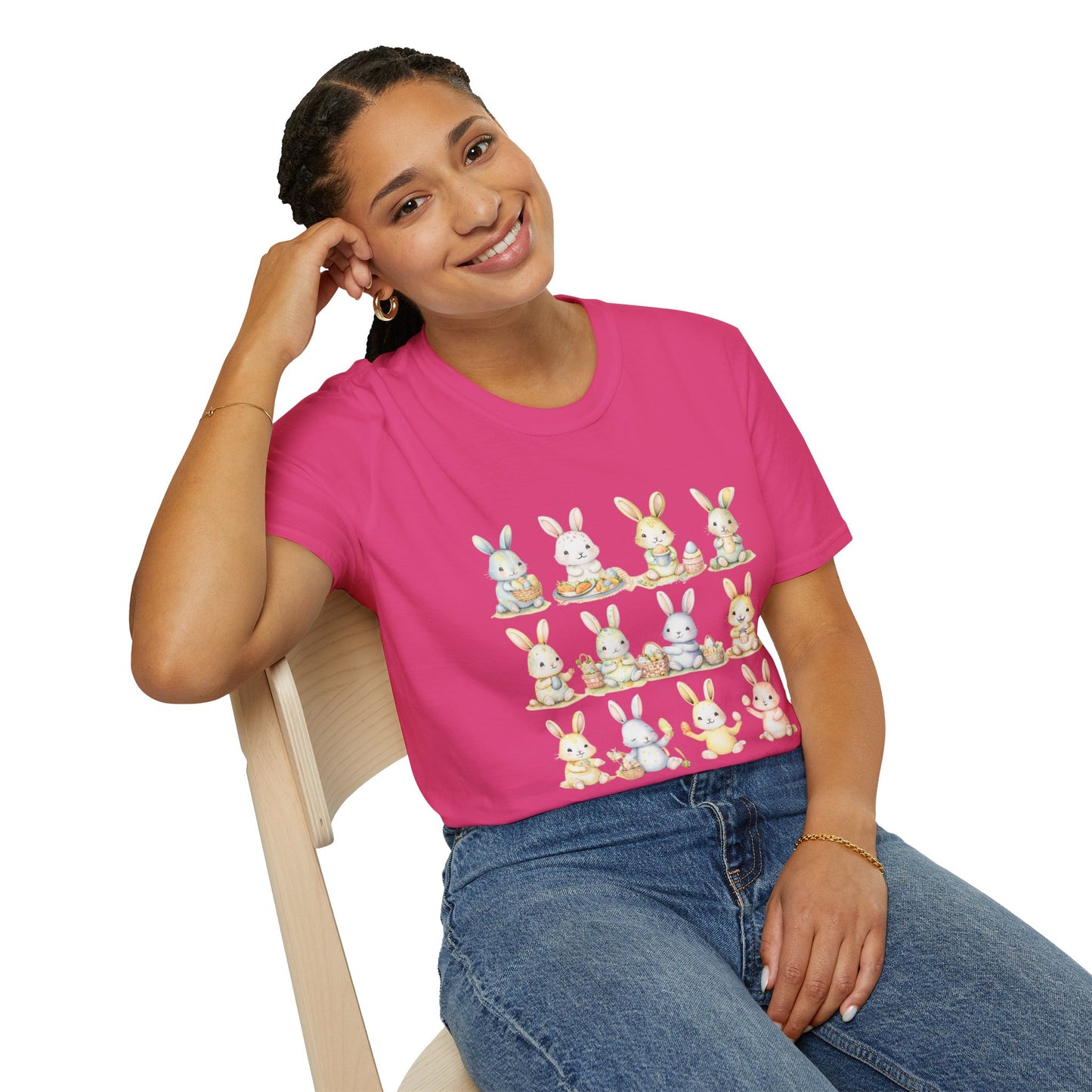 Bunny Picnic Unisex Softstyle T-Shirt for Easter