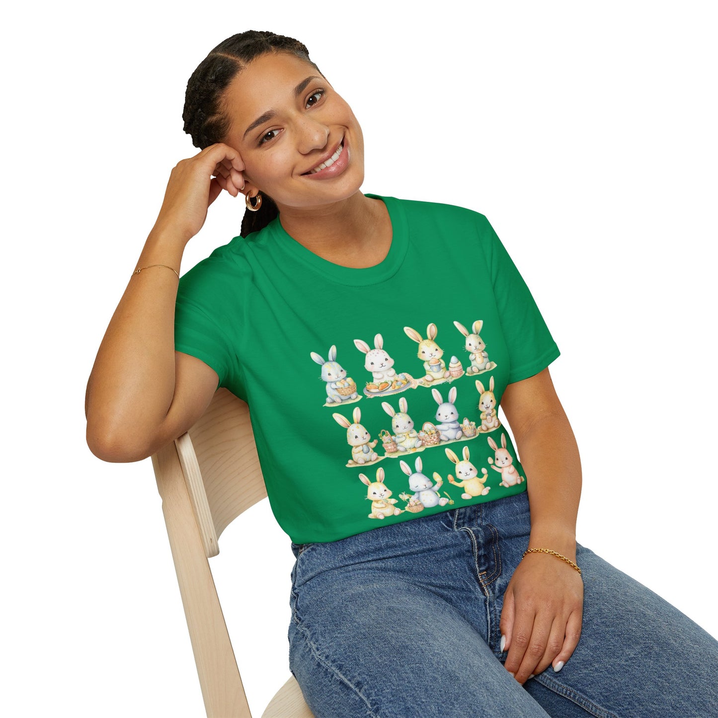 Bunny Picnic Unisex Softstyle T-Shirt for Easter