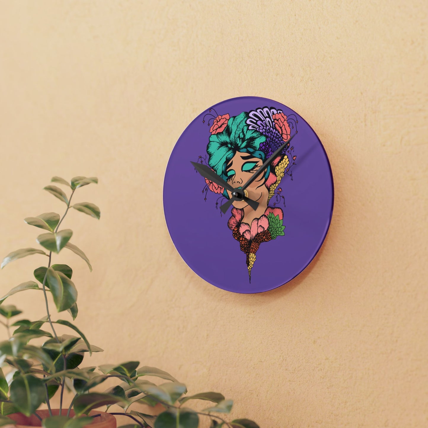 Madame Colorful Acrylic Wall Clock