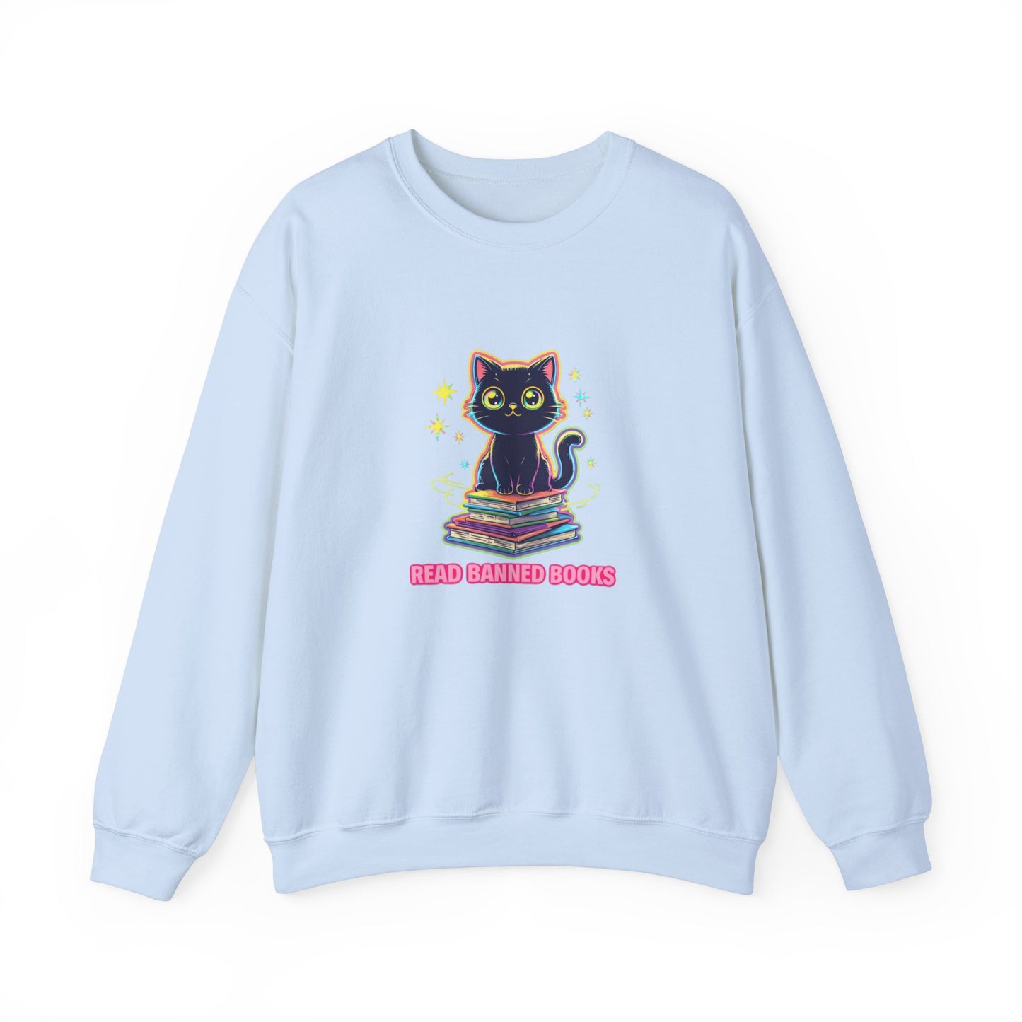 Read Banned Books - Cat Unisex Heavy Blend™ Crewneck Sweatshirt