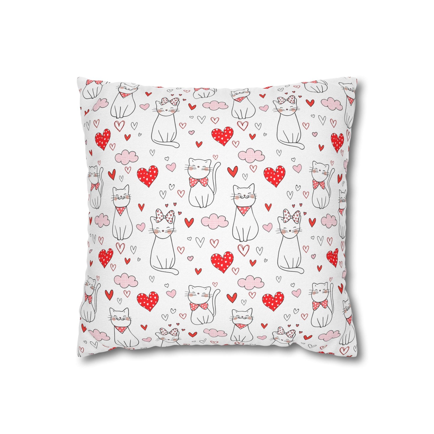 Kitty Love Spun Polyester Square Pillowcase