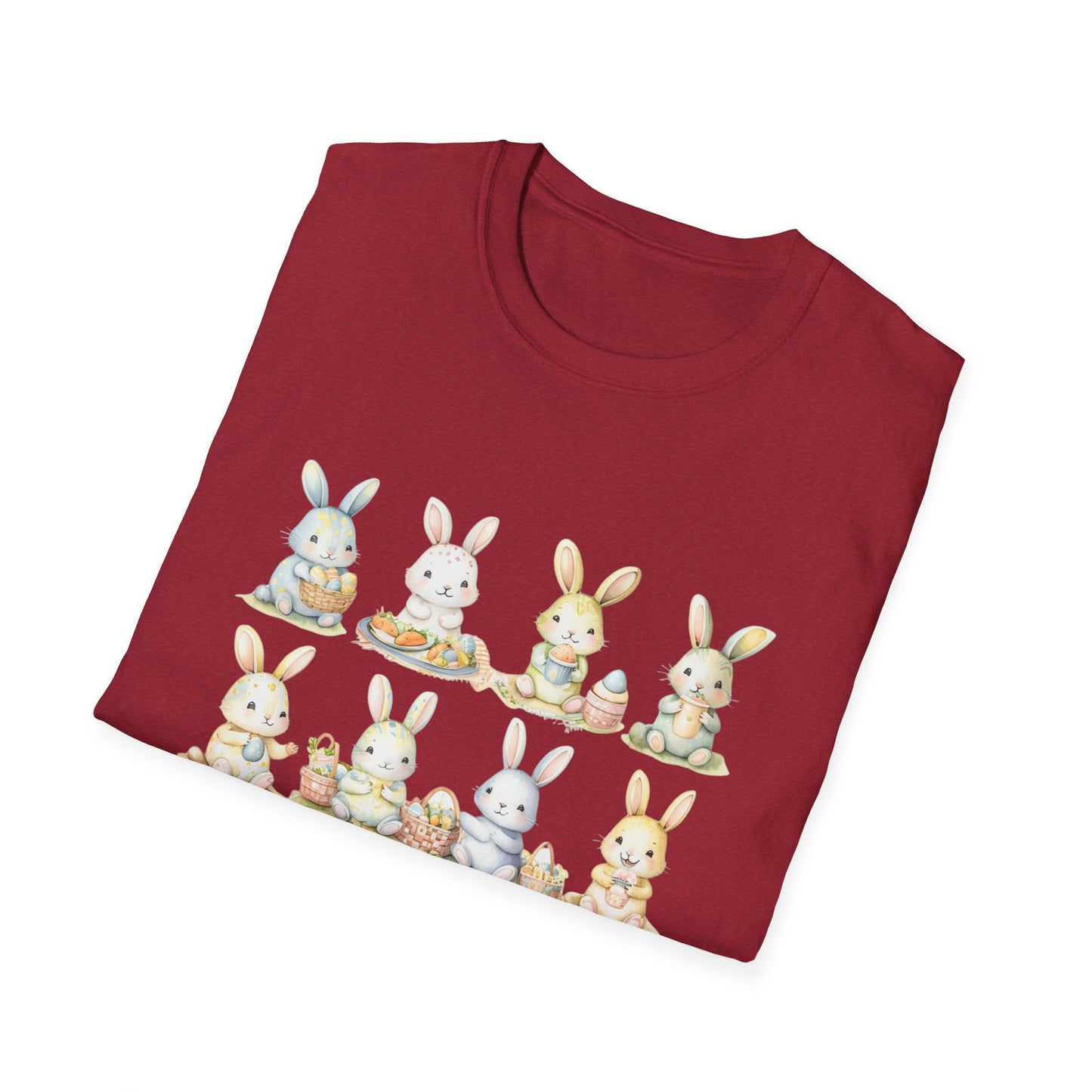 Bunny Picnic Unisex Softstyle T-Shirt for Easter