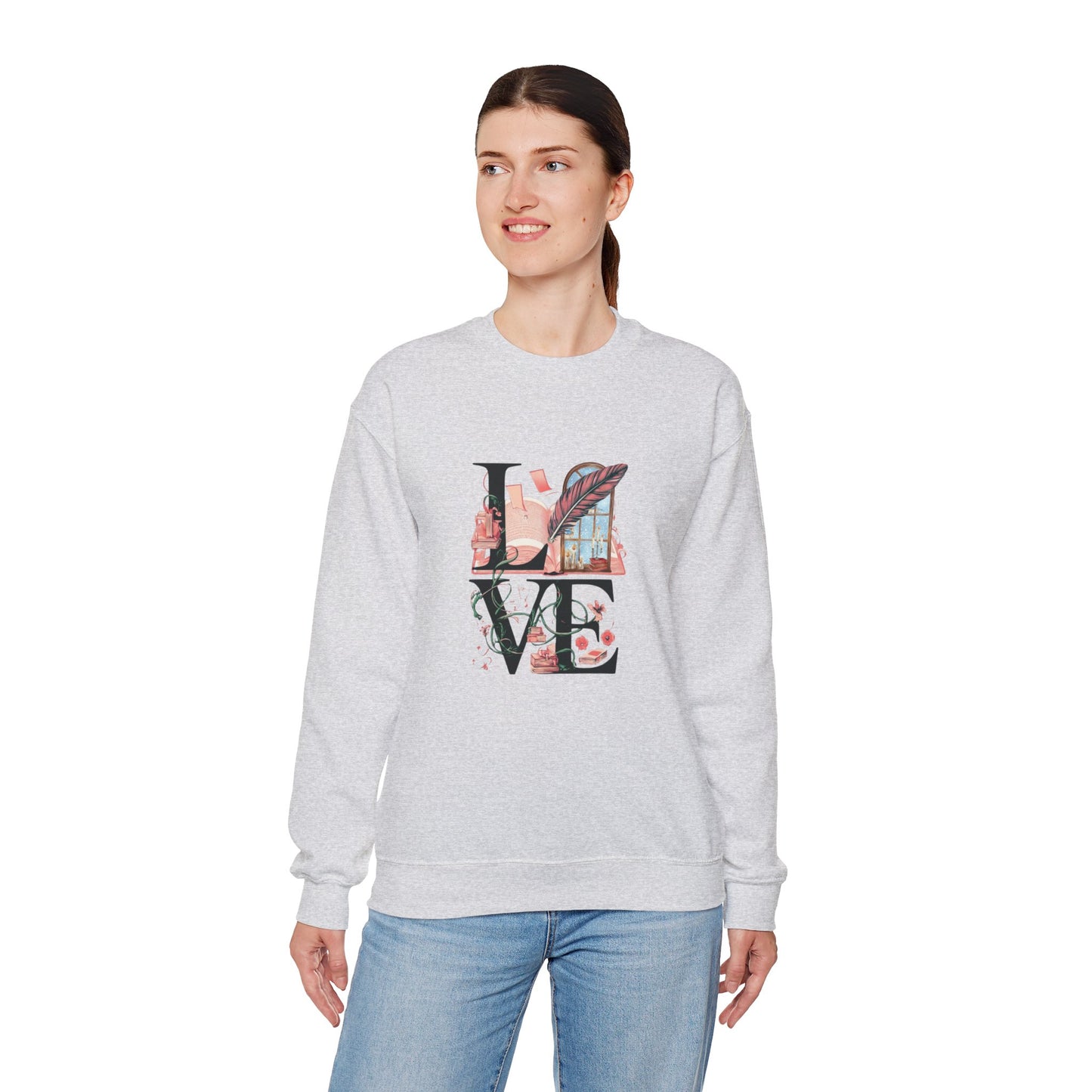 LOVE is a Novel Idea Unisex Heavy Blend™ Crewneck Sweatshirt