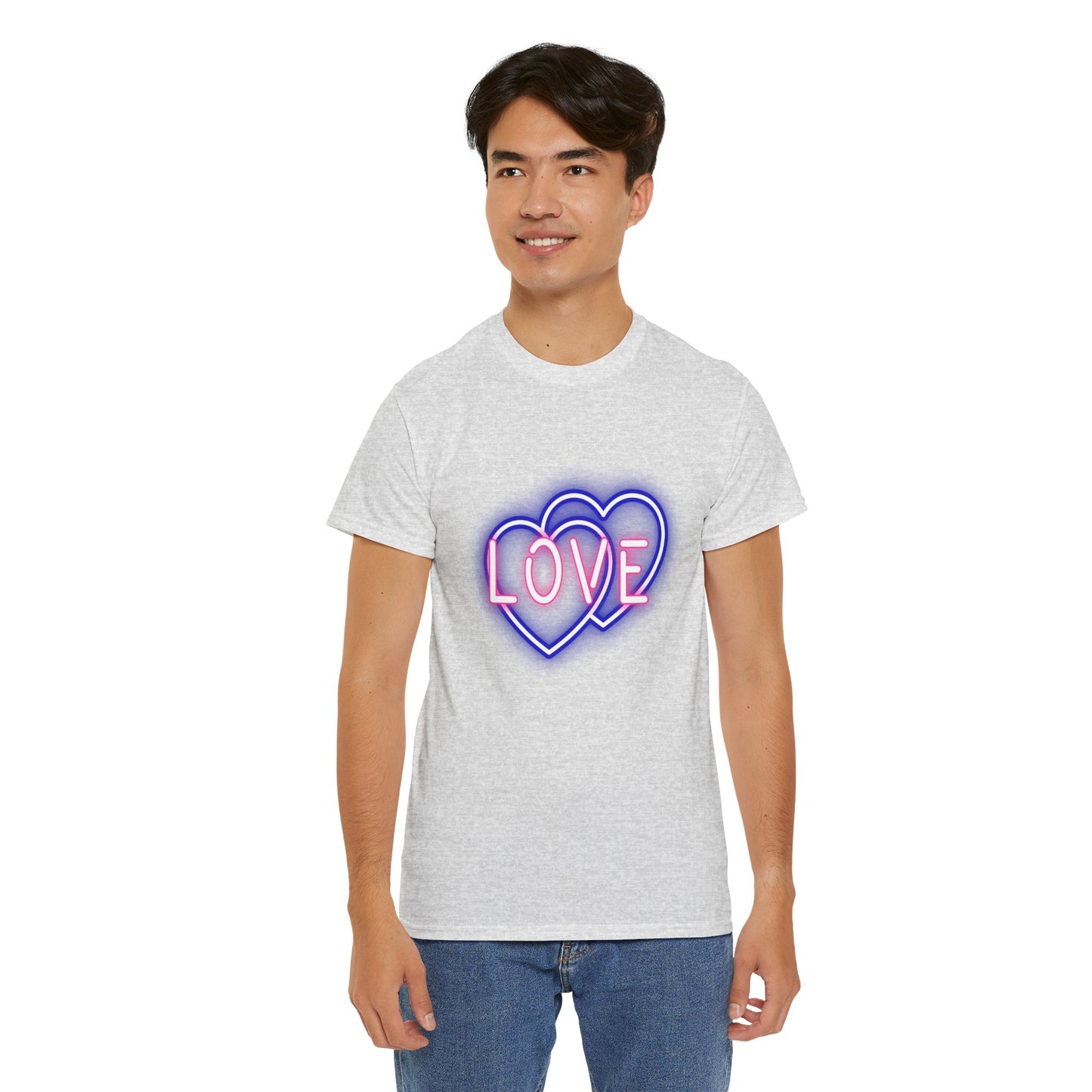 Neon Double Heart Unisex Heavy Cotton Tee