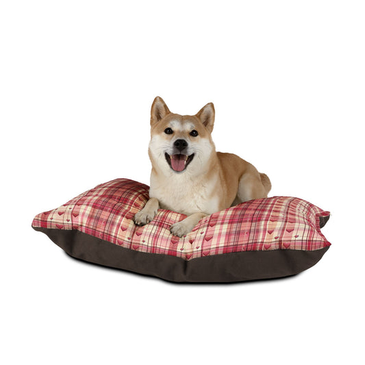 Plaid Heart Pet Bed