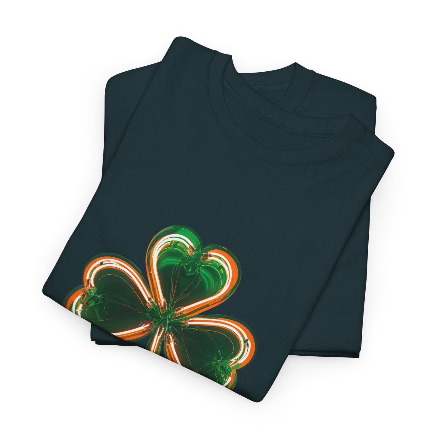 Electric Luck - Green and Orange Unisex Heavy Cotton Tee