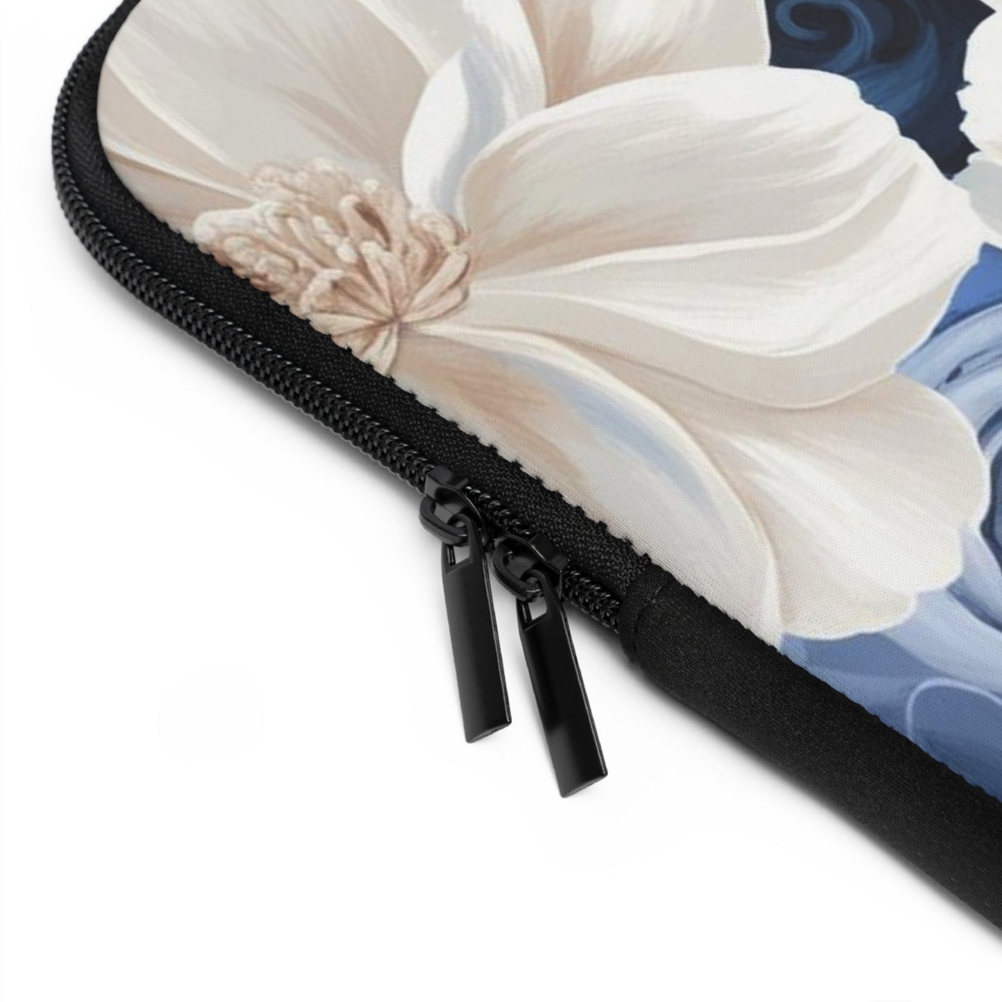 Painted Blue and White Flowers Laptop Sleeve