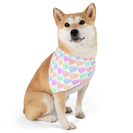 Candy Hearts Pet Bandana Collar