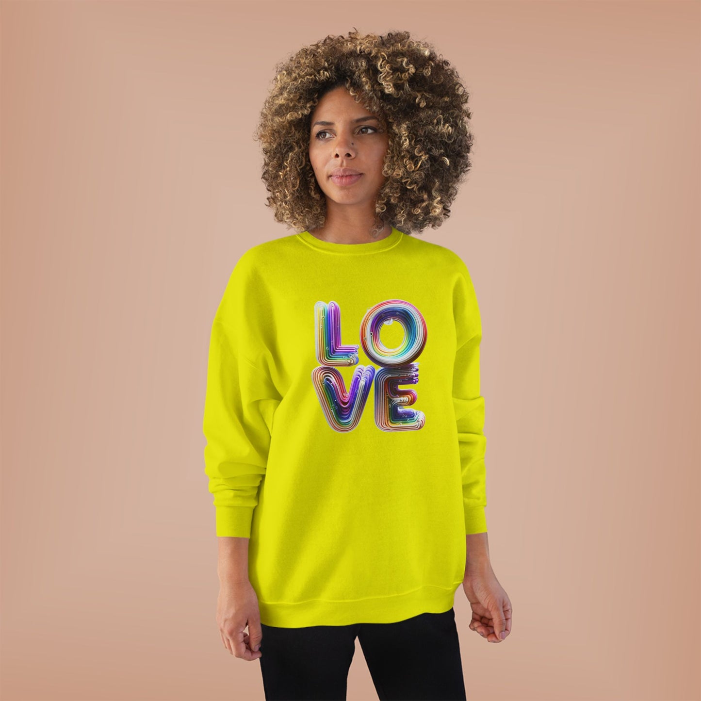 3D LOVE - Colorful Love Unisex EcoSmart Crewneck Sweatshirt