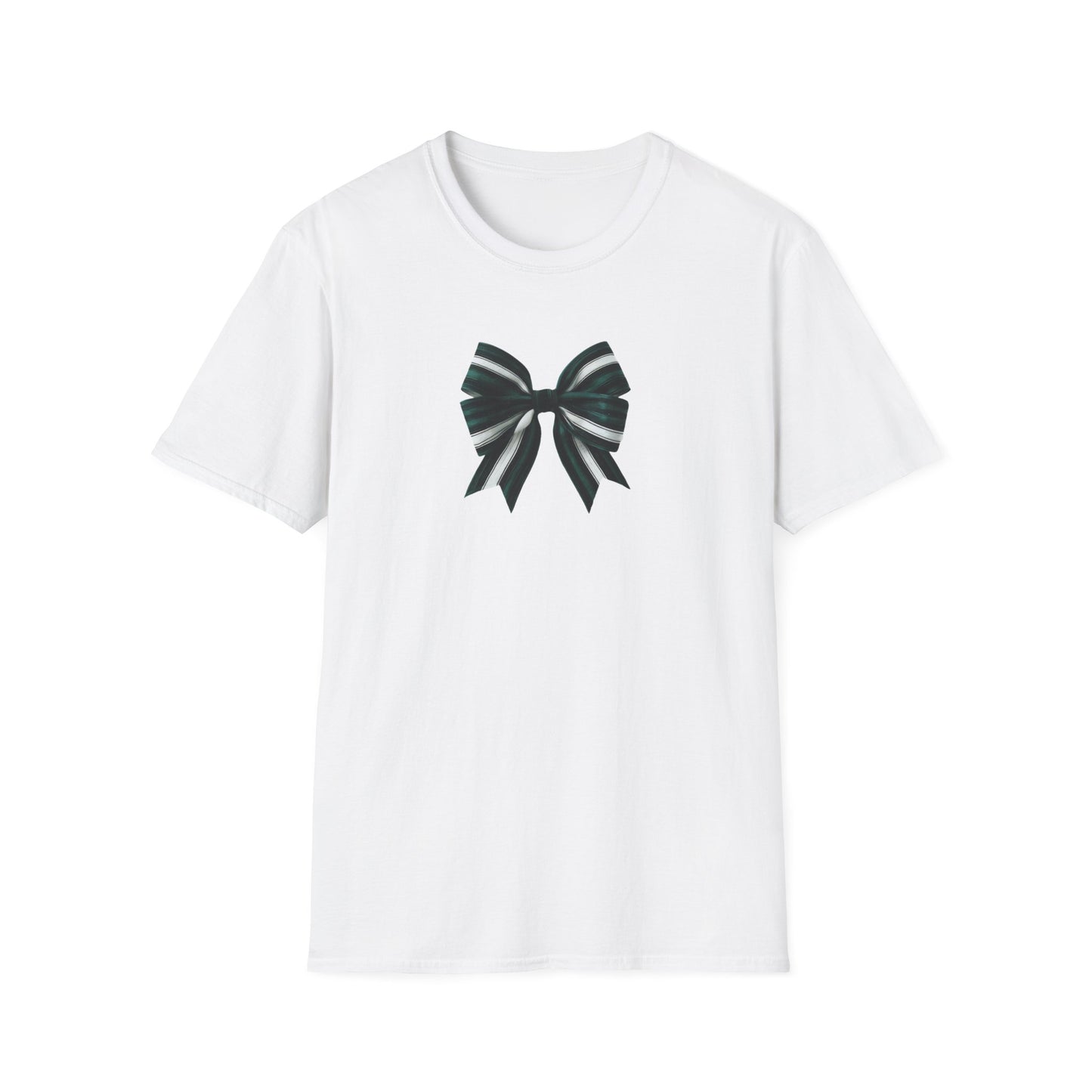 Green, White and Black Bow Unisex Softstyle T-Shirt