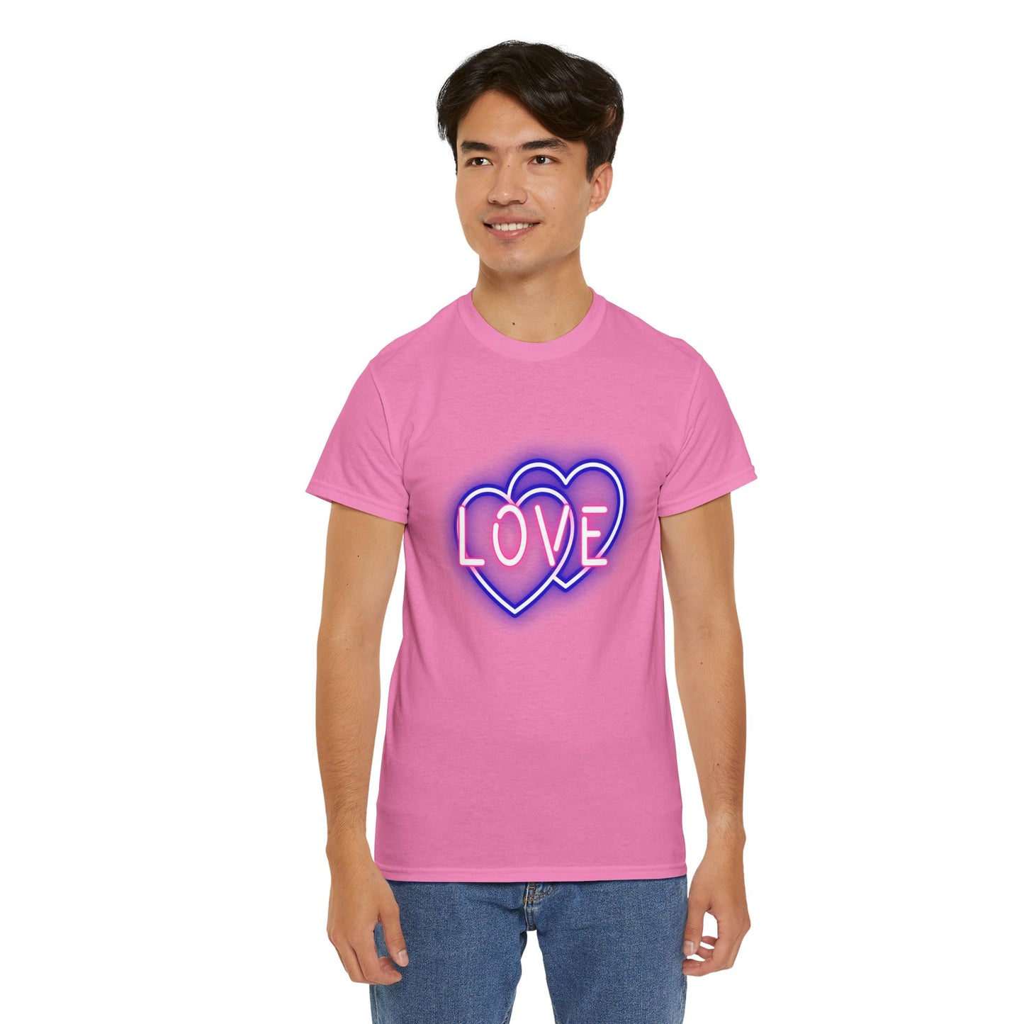 Neon Double Heart Unisex Heavy Cotton Tee